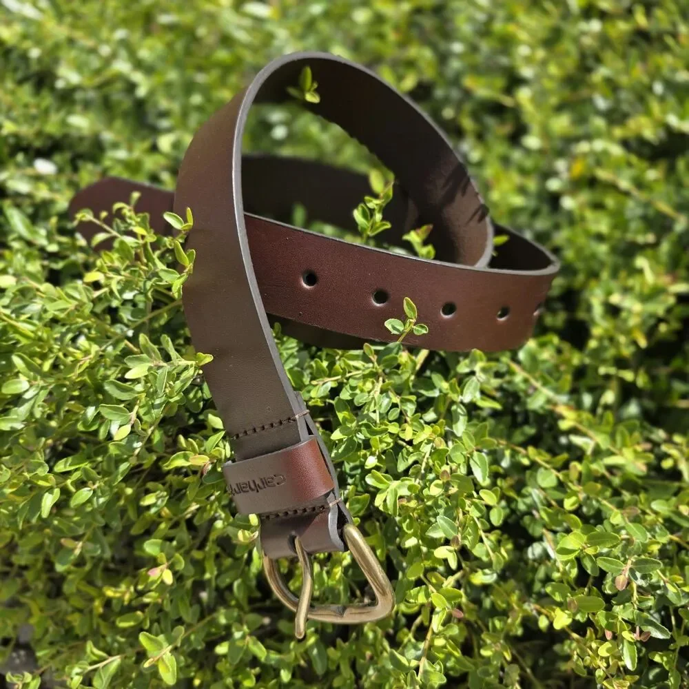 Carhartt Bridle Brown Leather Debossed Keeper Belt Size Medium M Womens